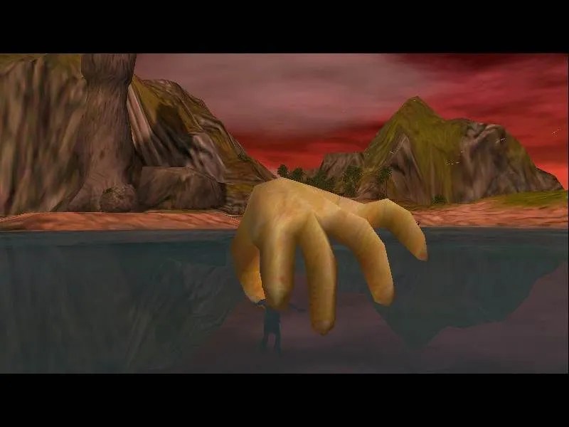 God&rsquo;s hand saves a little boy from drowning in the game Black and White.