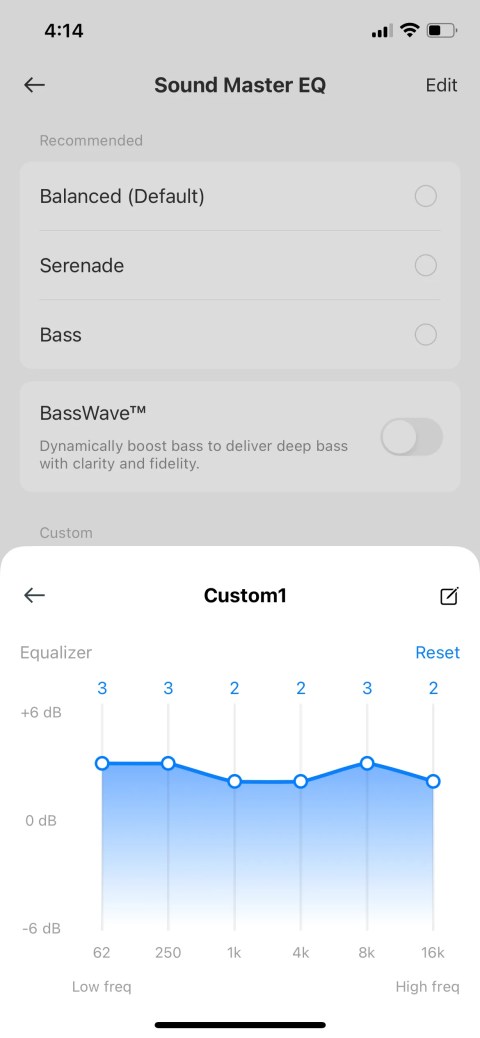 The multi-band custom EQ in the HeyMelody app
