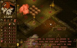 An in-game shot of Dungeon Keeper showing the keeper&rsquo;s treasury.