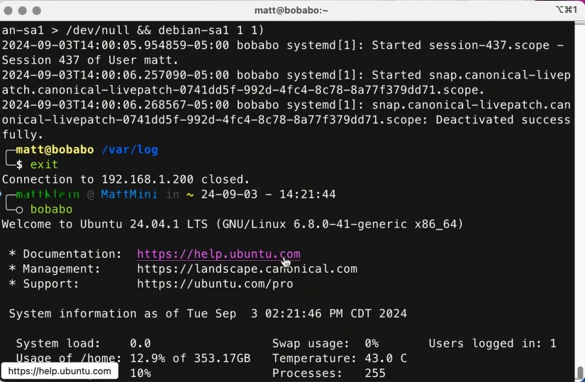 Highlighting the URL in iTerm2 is a nice touch that the Mac terminal doesn&rsquo;t offer.
