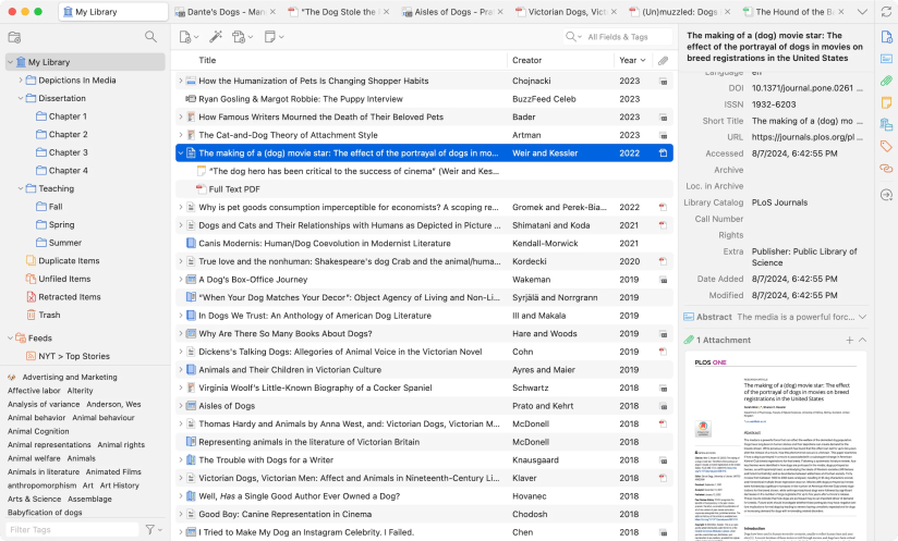 Example of Zotero source library.