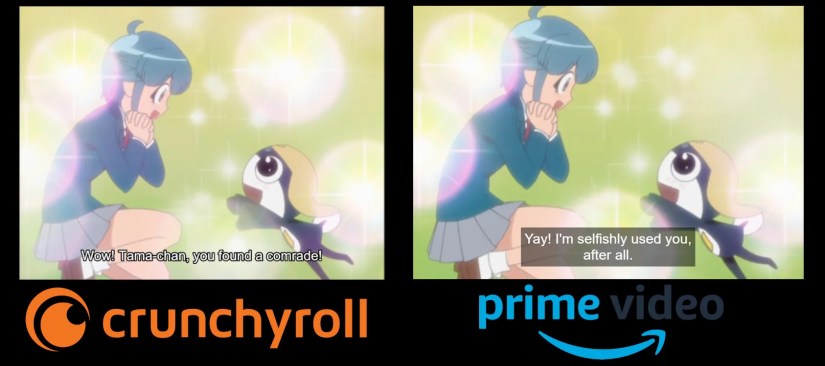 A comparison of the Prime Video and Crunchyroll subtitles for the show &ldquo;Sgt. Frog&rdquo;.