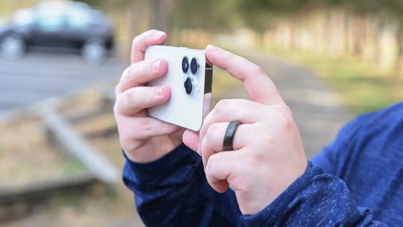 Shooting video on an iPhone.