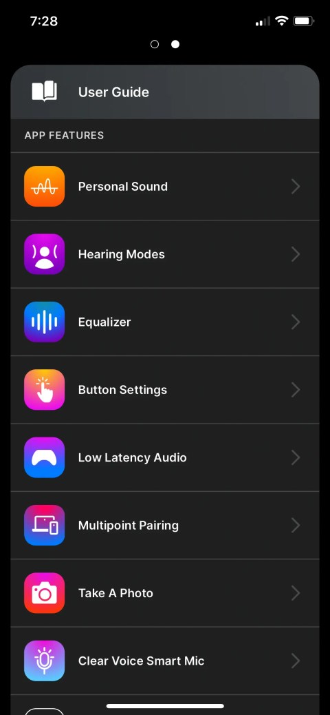 The user manual portion of the Skullcandy app