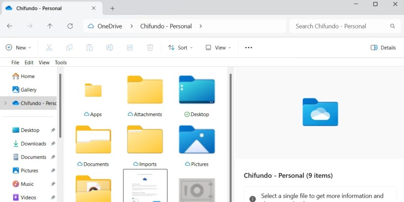 OneDrive folder on Windows.