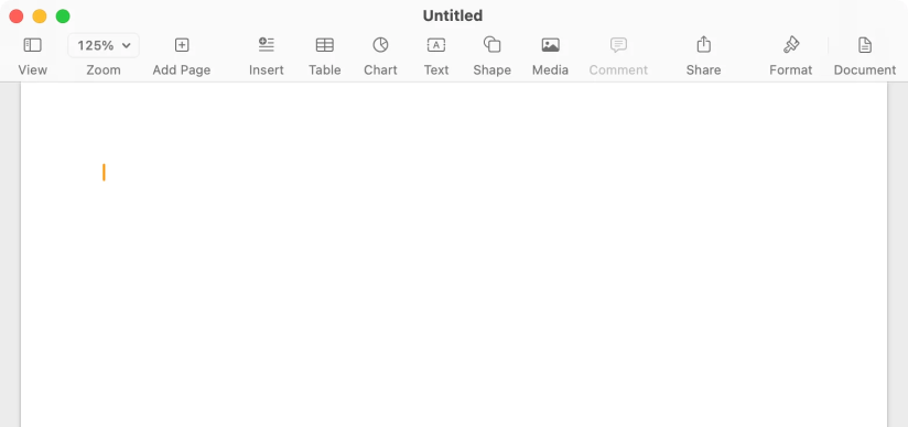 The Pages interface on a Mac.