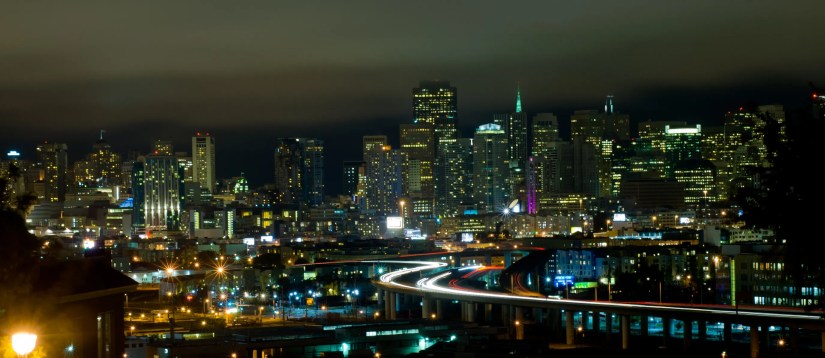 A 30-second exposure used to create light trails.