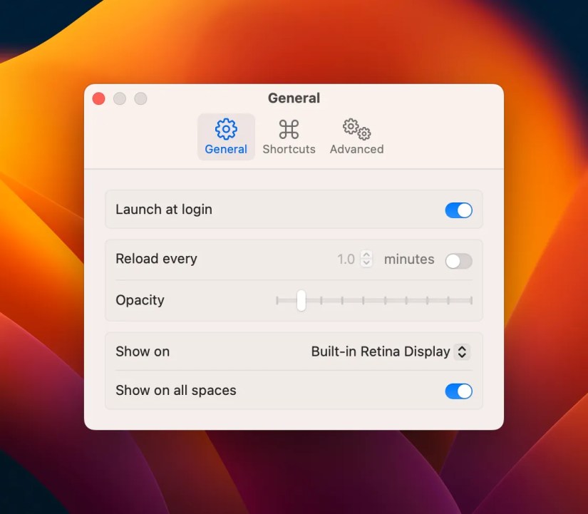 Adjusting Plash&rsquo;s visual settings.