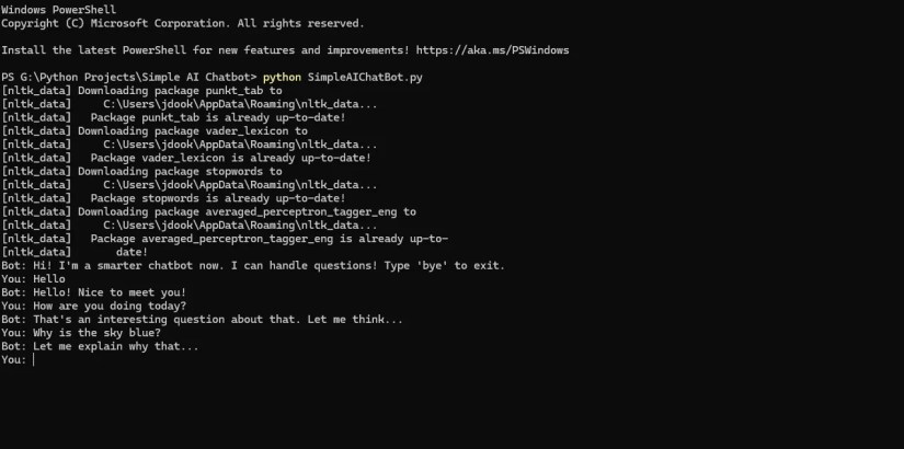 Chatbot Screenshot