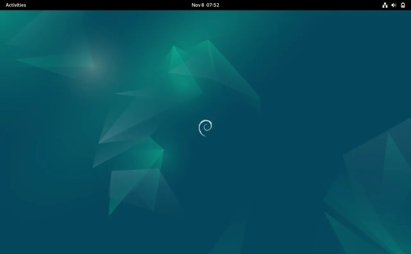 The Debian Linux GNOME desktop.