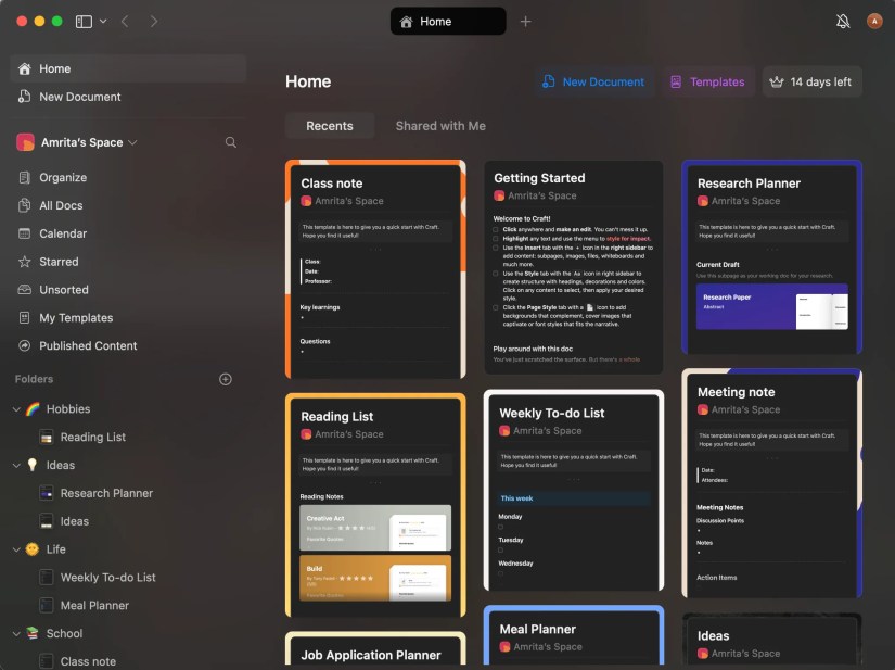 A look at Craft&rsquo;s interface.