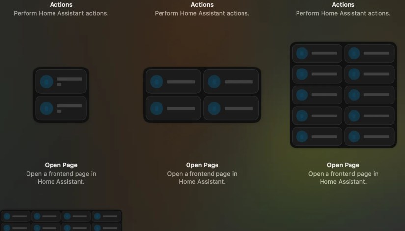 A screenshot of the Home Assistant widget.