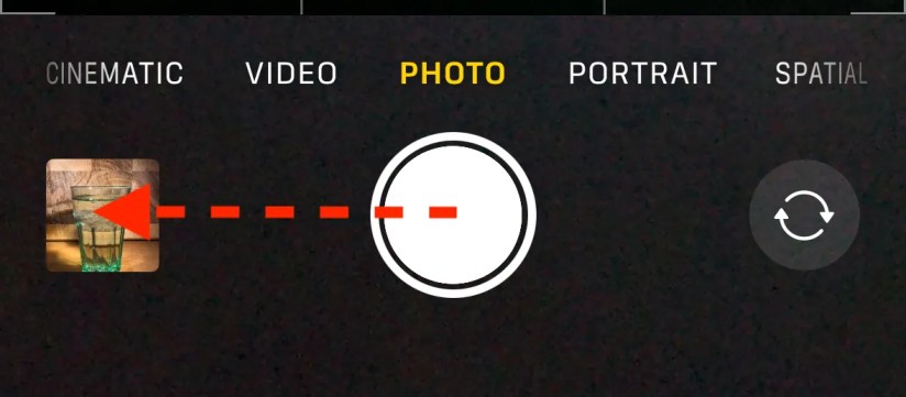 Swipe left on the Camera app shutter button on iPhone.