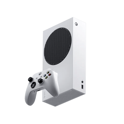 xbox series s, in white, with controller