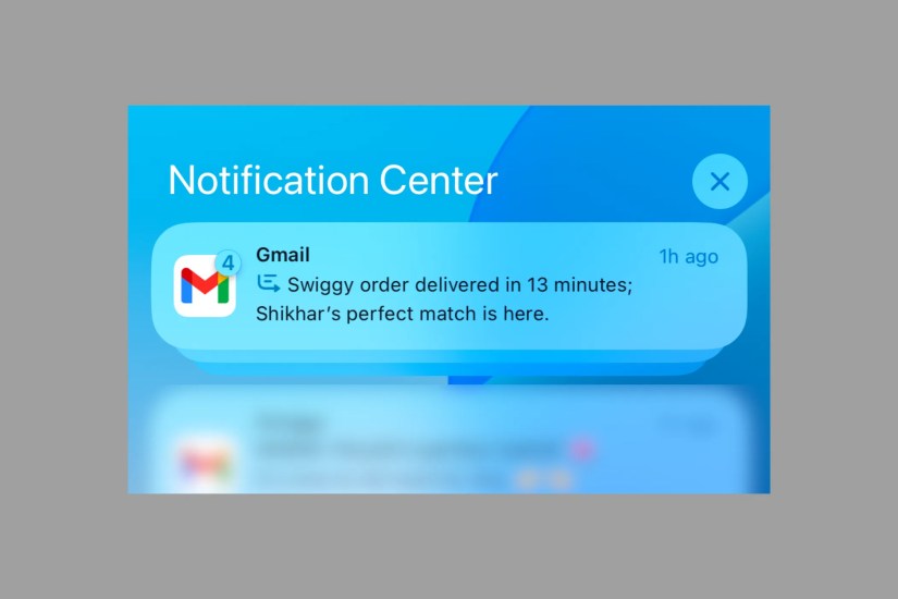 Screenshot showcasing Apple Intelligence&rsquo;s Notification Summaries feature in action.