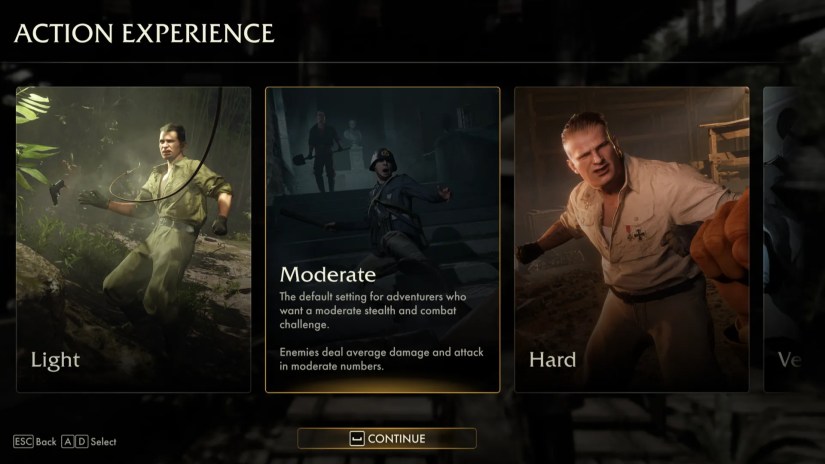 Indiana Jones and the Great Circle difficulty settings.