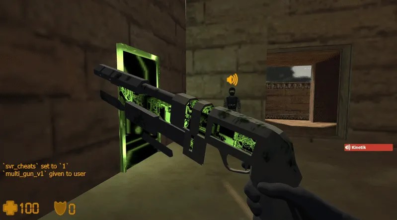 A promotional screenshot from the free FPS game &ldquo;Netscape Cybermind.&quot;