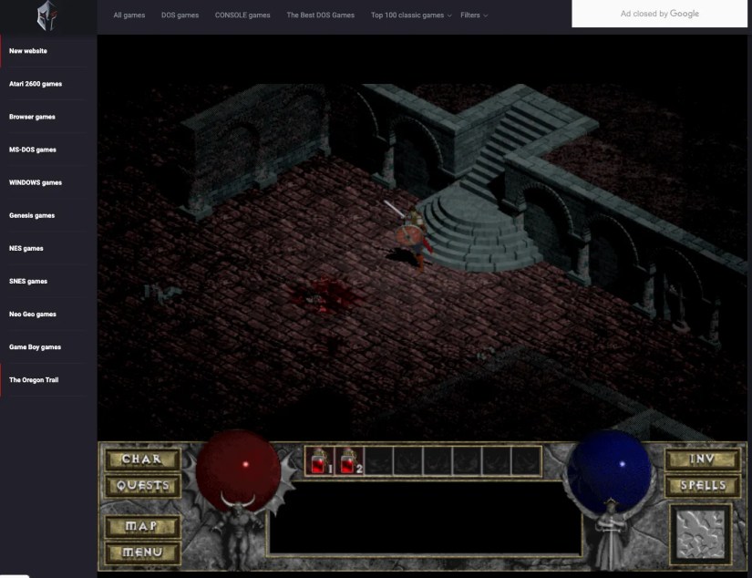 Diablo running in a browser.