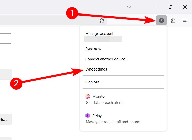 The &ldquo;Sync Settings&rdquo; option in Firefox.