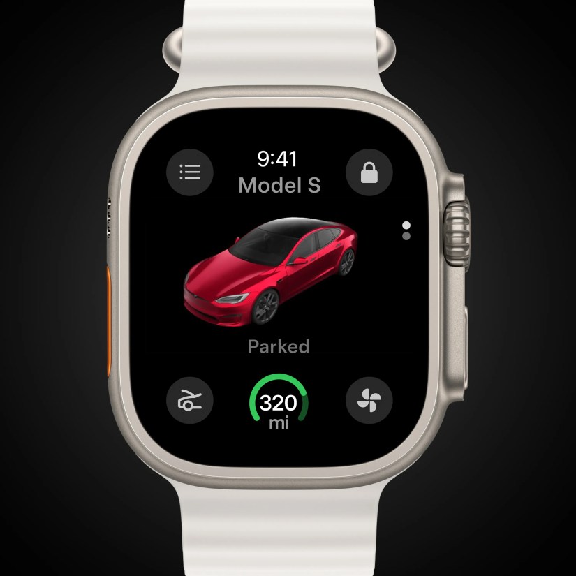 Tesla app on Apple Watch.