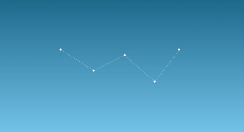 An illustration of the constellation Cassiopeia.