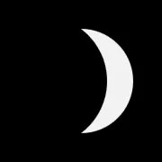 Illustration of a waxing crescent moon.
