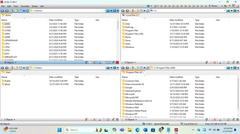 Q-DIr file management program.