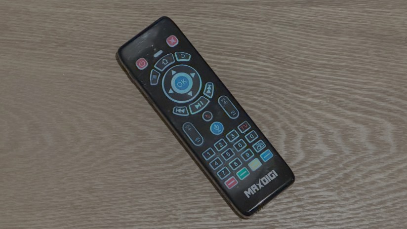 A Maxdigi wireless air mouse and remote control.