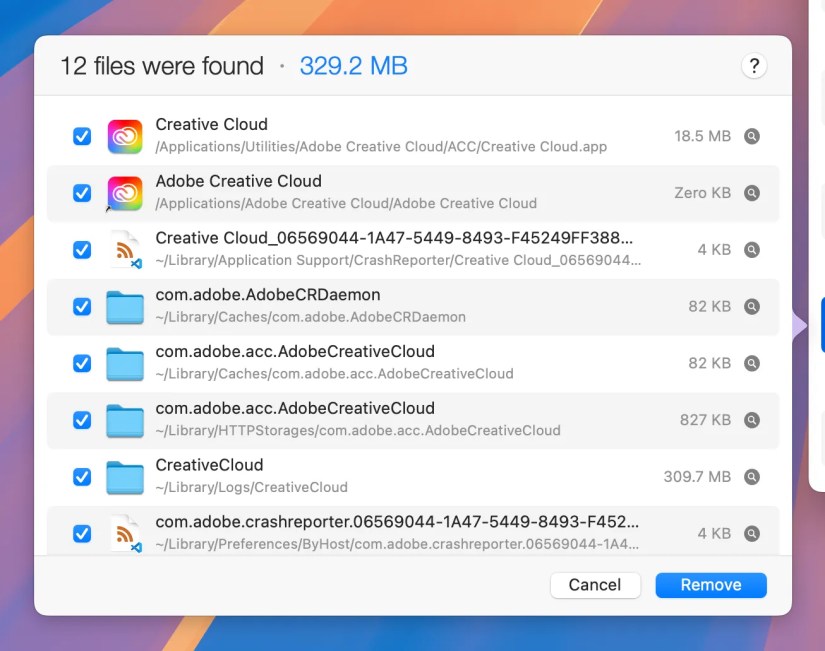 Adobe CreativeCloud launcher leftover files.