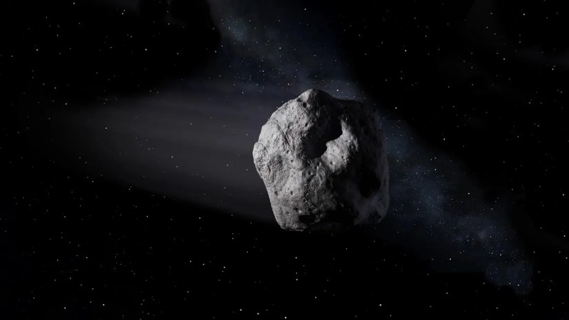 An artist&rsquo;s impression of a non-descript asteroid.