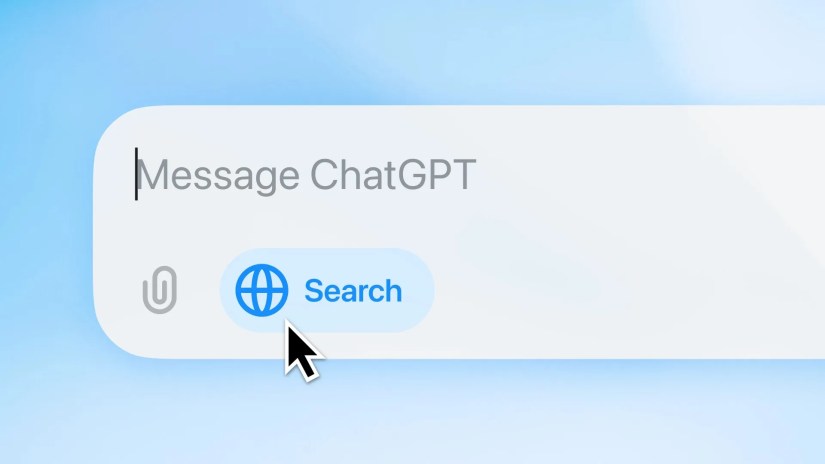 ChatGPT Search bar in use.