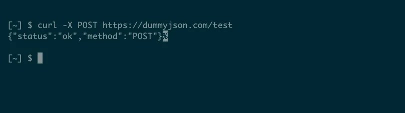 JSON-formatted output from a curl request to dummyjson.com.
