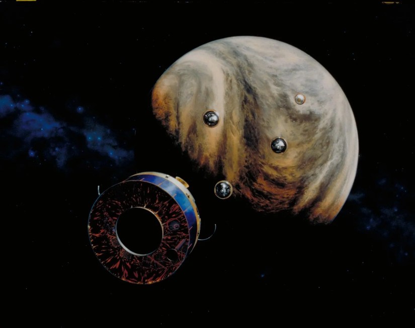 An artist&rsquo;s impression of a man-made mission to Venus.