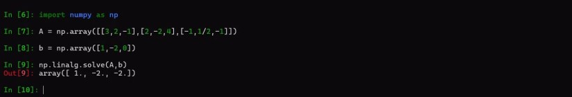 Solving a system of linear equations with NumPy in Python.