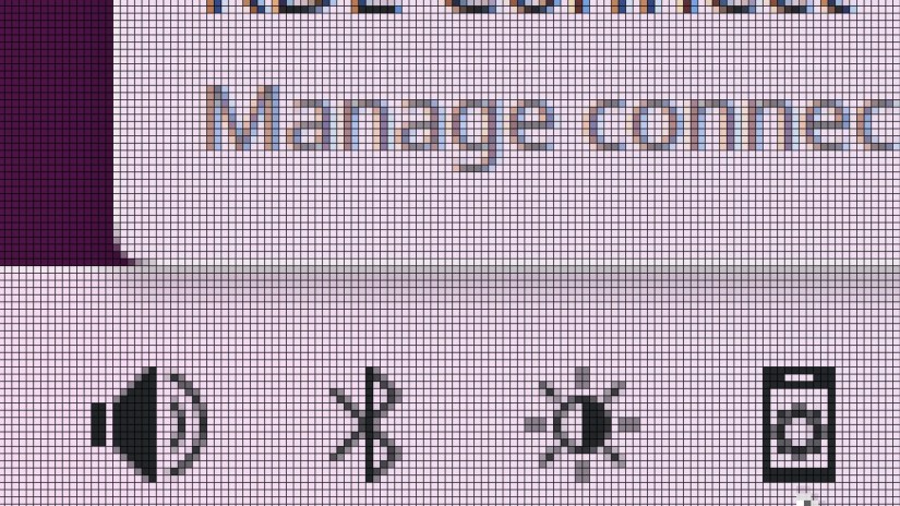 The pixels visible in KDE Plasma&rsquo;s zoom function ath the highest settings.