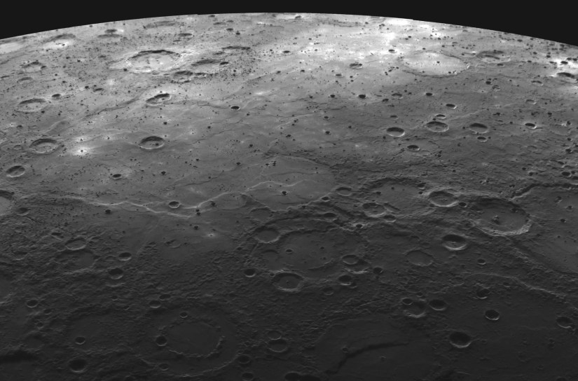 An Image showing Mercury&rsquo;s surface.