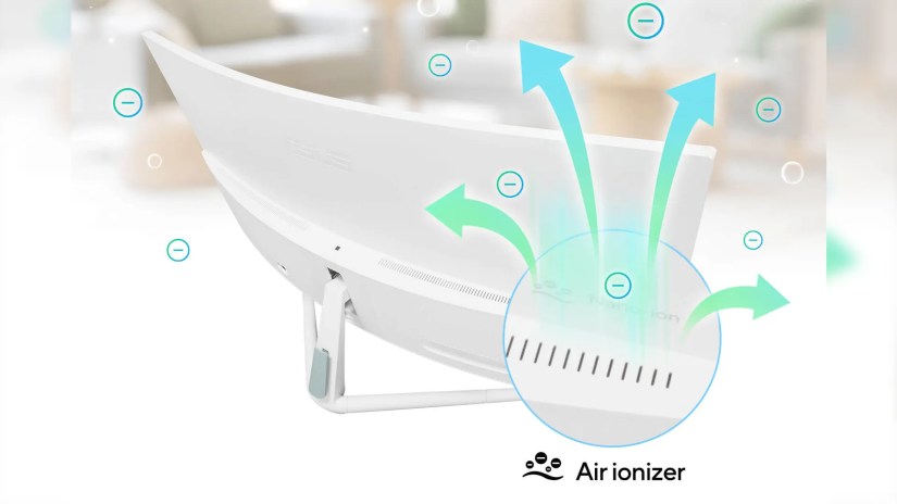 Closeup of the ASUS Air Ionizing Monitor&rsquo;s air vents.