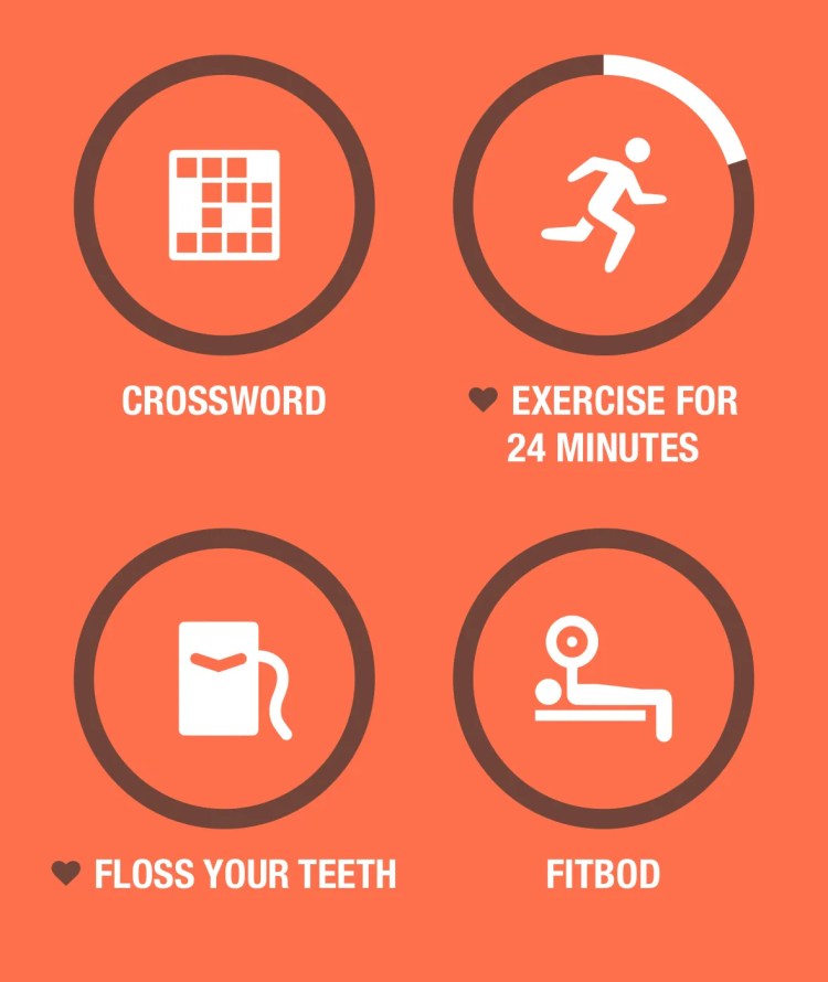 A selection of active streaks in the Streaks app.