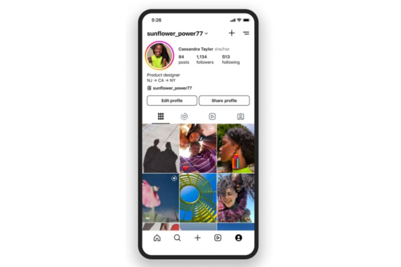 An image showing how the new profile grid looks like