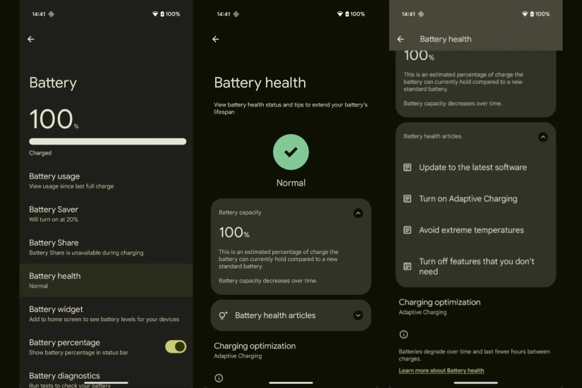Battery Health Settings