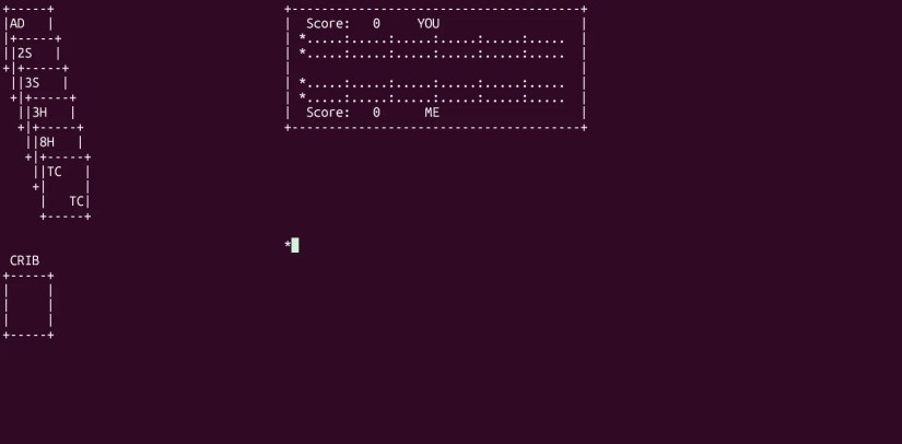 BSD cribbage being played against the computer.