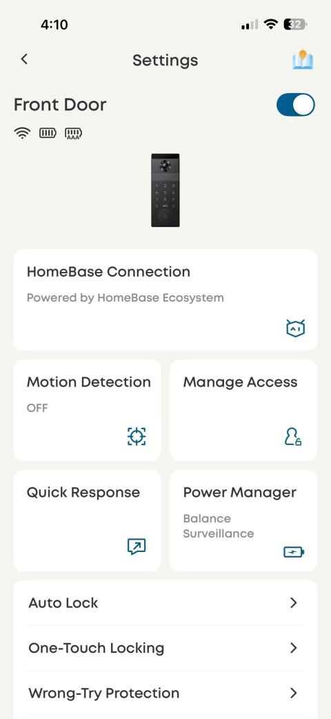 The Eufy Security app settings page.