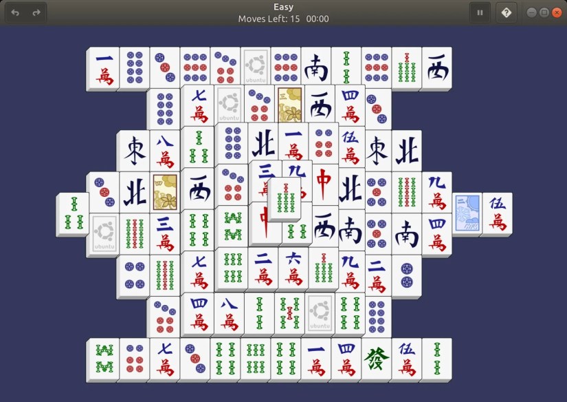 Screenshot of GNOME-Mahjong from the Canonical web store.