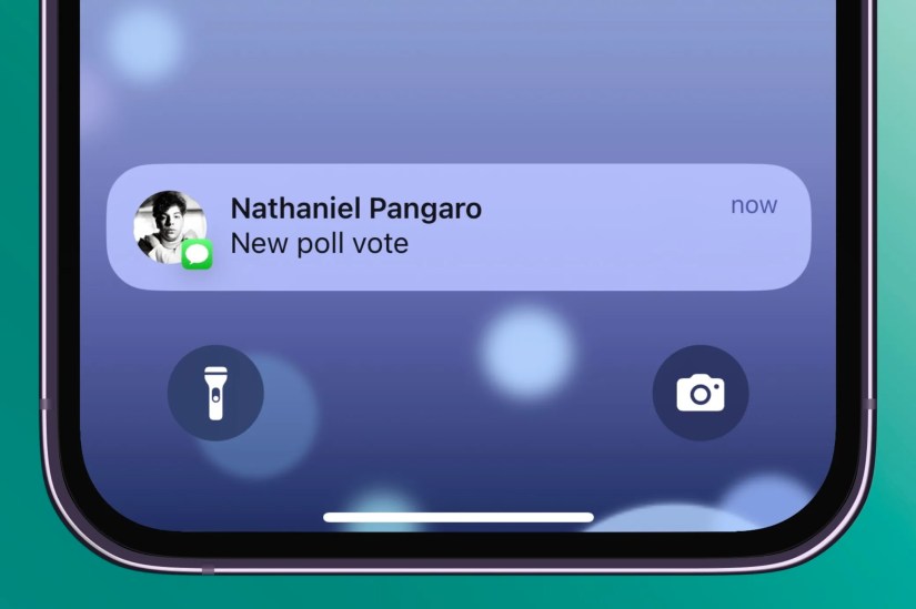 Notification when someone casts a vote in the iMessage app.