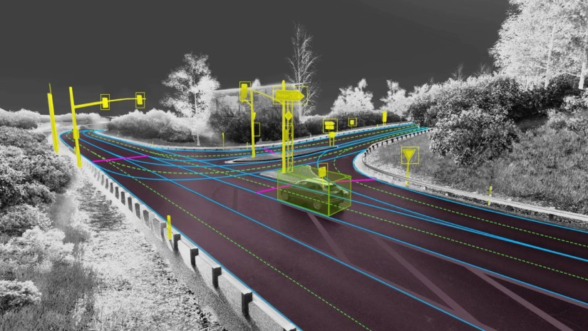 A shot of NVIDIA Cosmos detailing elements at an intersection