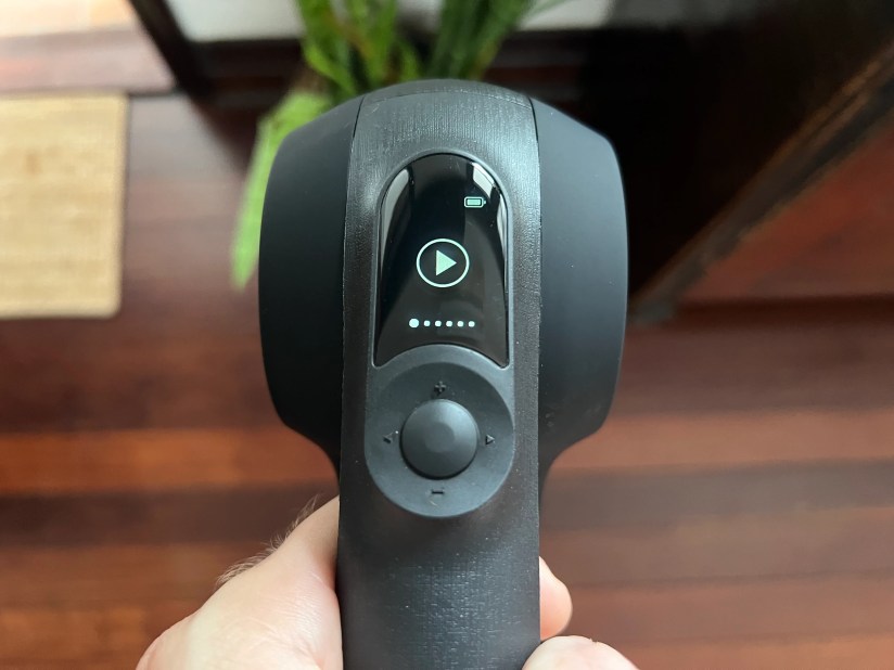 Theragun Pro controls.