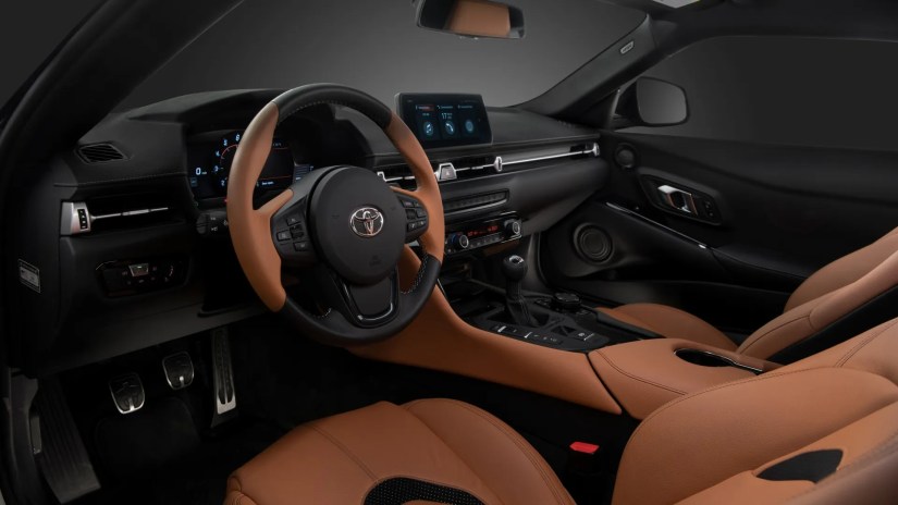 Interior shot of the dashboard in a 2026 Toyota GR Supra