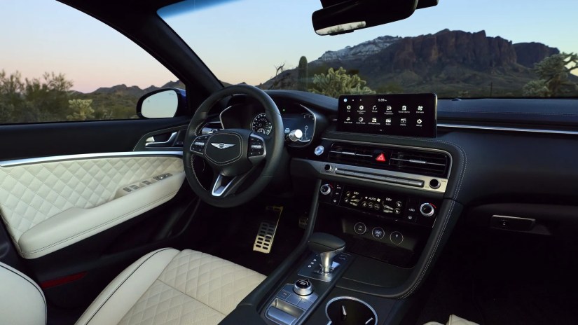 Interior shot of the dashboard in a 2025 Genesis G70