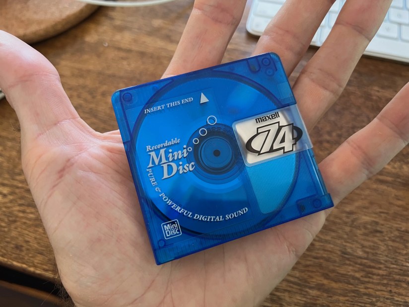 A Maxell MiniDisc.