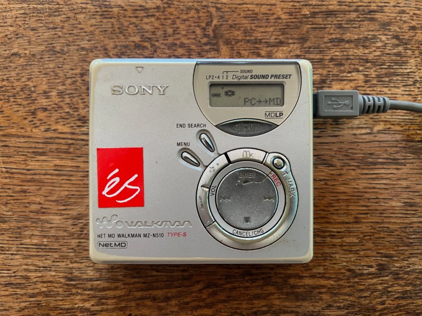 A Sony NetMD player connected to a Mac.